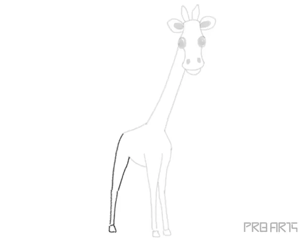 Easy Giraffe Cartoon Style Step-by-Step Drawing Tutorial for Kids - Step 12