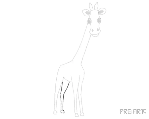 Easy Giraffe Cartoon Style Step-by-Step Drawing Tutorial for Kids - Step 13
