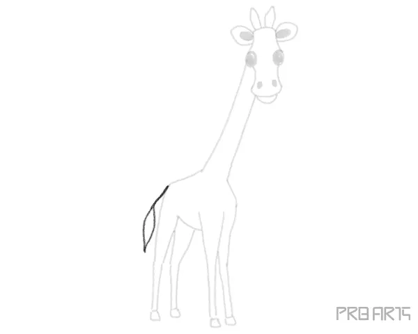 Easy Giraffe Cartoon Style Step-by-Step Drawing Tutorial for Kids - Step 14