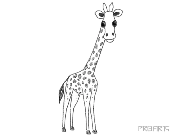 Easy Giraffe Cartoon Style Step-by-Step Drawing Tutorial for Kids