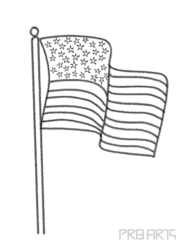 American Flag Drawing - How To Draw The American Flag Step By Step