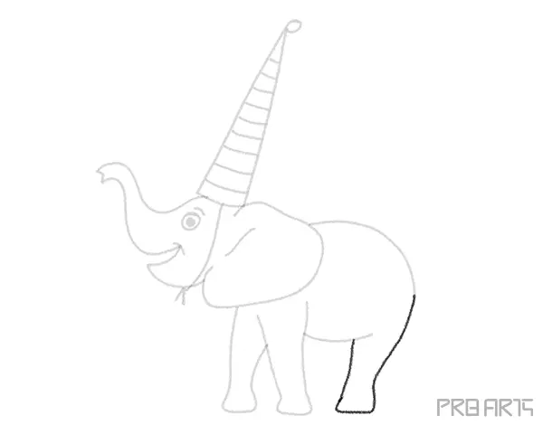 Step by Step Elephant Drawing Tutorial for Kids - 09