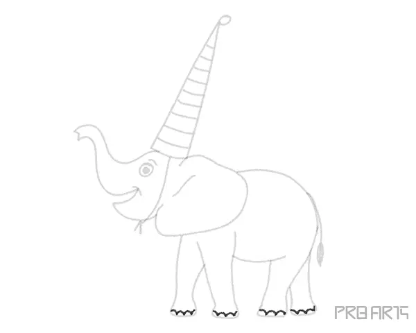 Step by Step Elephant Drawing Tutorial for Kids - 12
