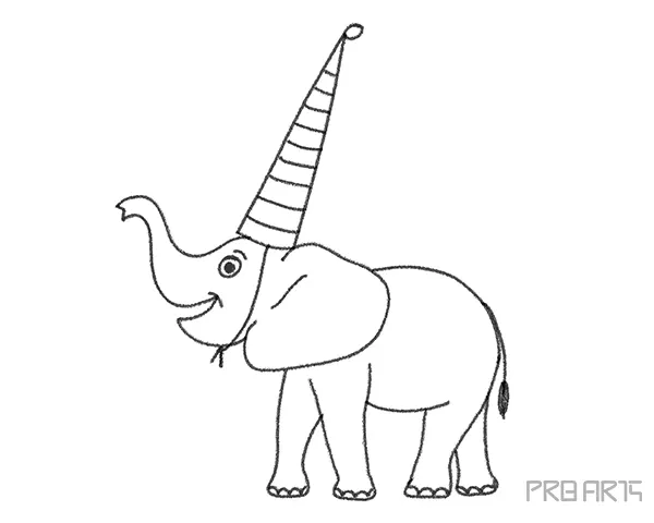Circus Elephant Drawing for Kids - PRB ARTS