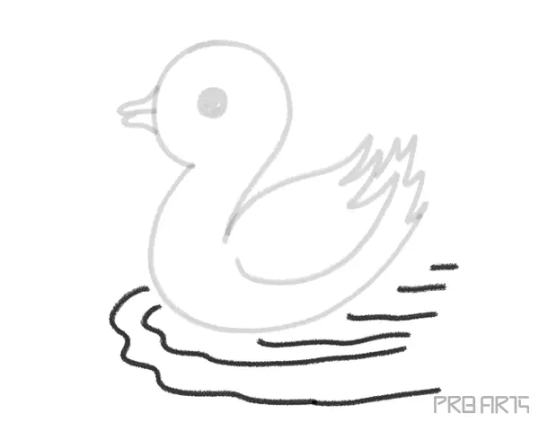 Learn How To Draw A Duck Swimming In Water Easy Art For Kids - Step 07