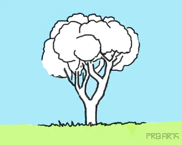 Drawing trees for kids- Step-by-Step Tree Drawing - Step 11