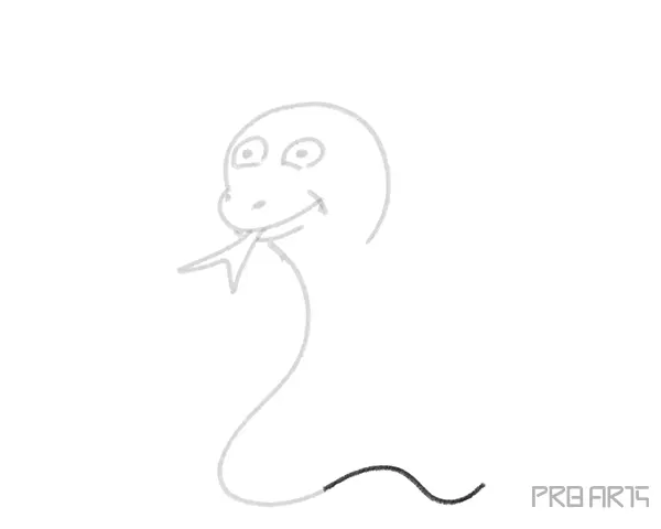 Funny Cartoon Snake with Hat Drawing for Kids Easy Step-by-Step Drawing Tutorial Complete Guide - 10