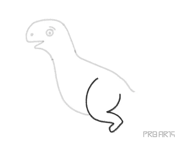 How to Draw a Funny Cartoon T-Rex Dinosaur - Step 06