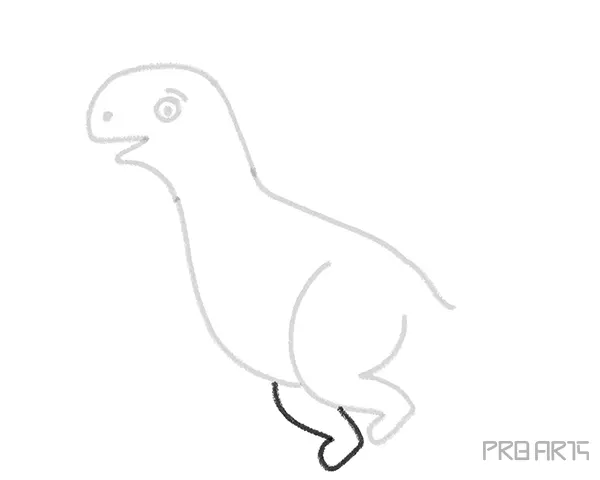 How to Draw a Funny Cartoon T-Rex Dinosaur - Step 07