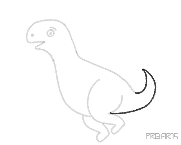 How to Draw a Funny Cartoon T-Rex Dinosaur - Step 08