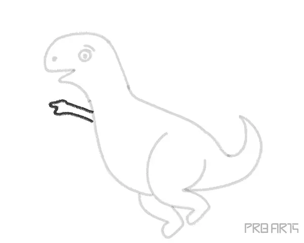 How to Draw a Funny Cartoon T-Rex Dinosaur - Step 09