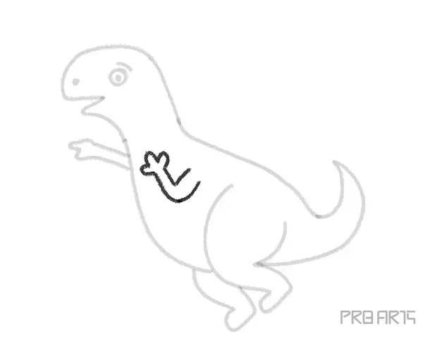How to Draw a Funny Cartoon T-Rex Dinosaur - Step 10