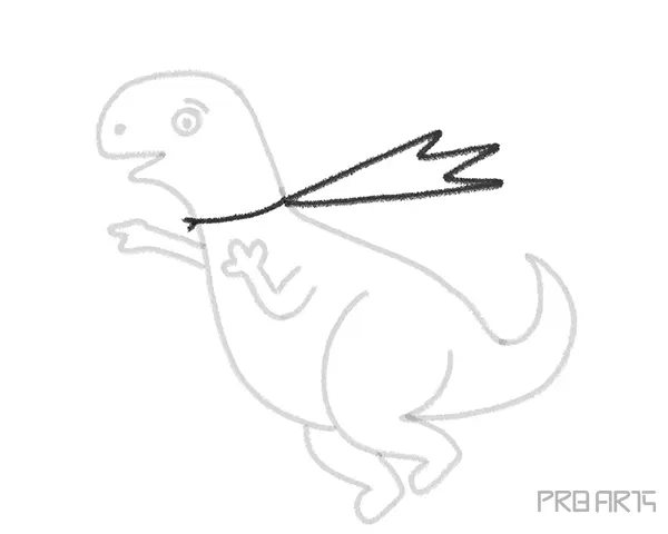 How to Draw a Funny Cartoon T-Rex Dinosaur - Step 11