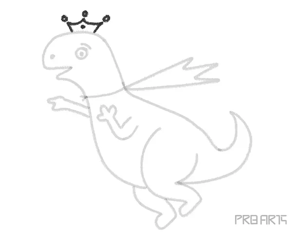 How to Draw a Funny Cartoon T-Rex Dinosaur - Step 12