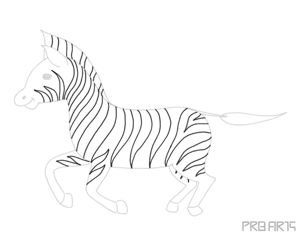Zebra Drawing for Kids Easy Step-by-Step complete Guide Drawing Tutorial - Step 22