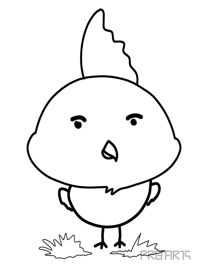 Cartoon Baby Chicken Drawing for Kids - PRB ARTS