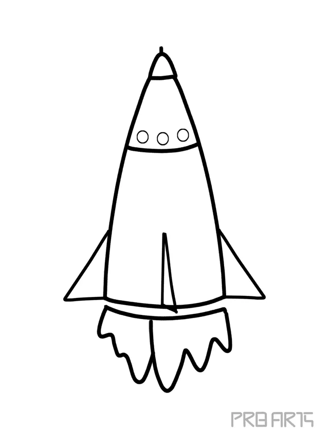 Cartoon Rocket Drawing for Kids - PRB ARTS