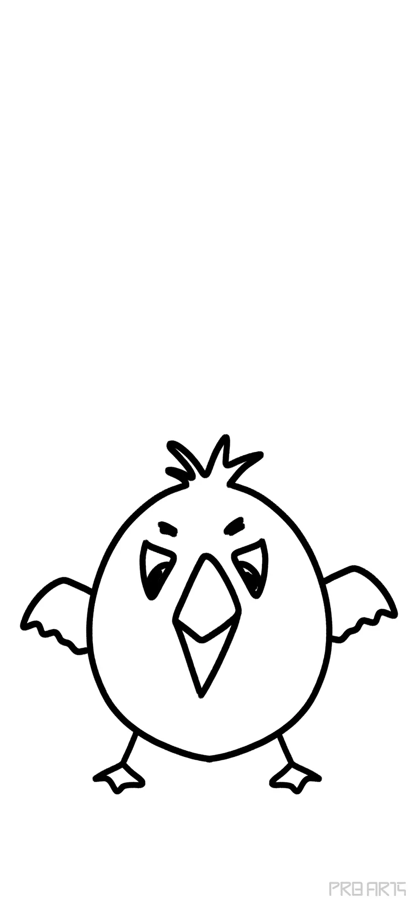 Cute Cartoon Bird Chick Drawing for Kids - PRB ARTS