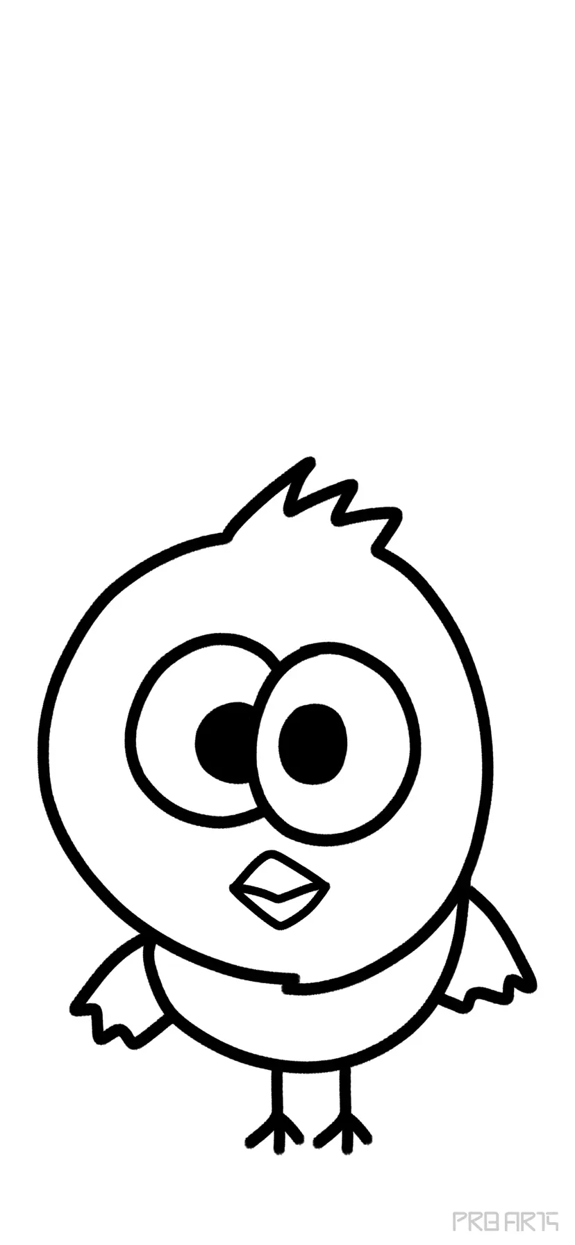 Cartoon Baby Bird Chick Drawing Tutorial - PRB ARTS