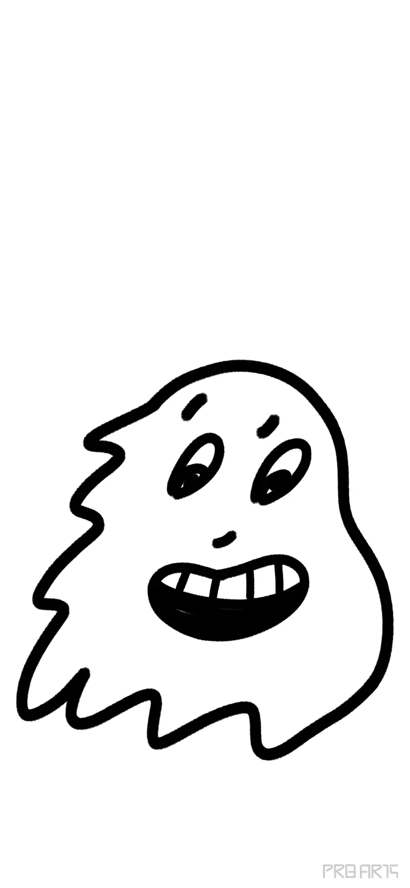 Funny Cartoon Ghost Face Drawing Tutorial - PRB ARTS