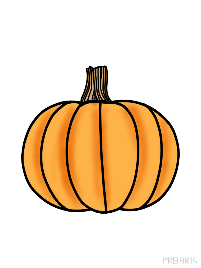 How to Draw a Pumpkin Step by Step  EasyLineDrawing