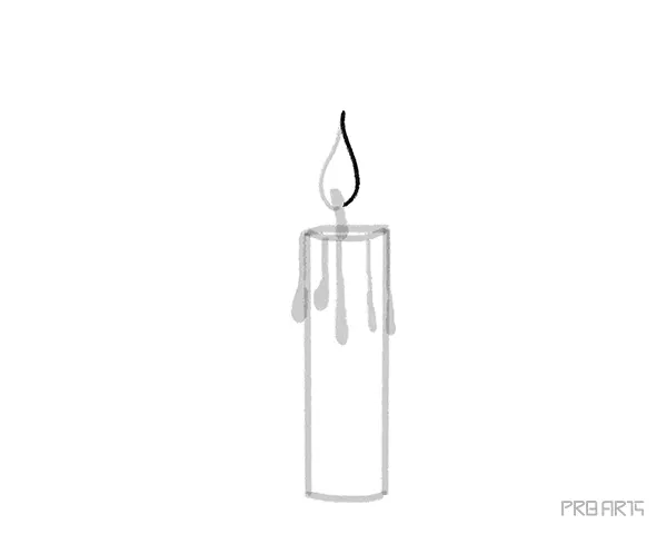 How to Draw A Candle an Easy Drawing Tutorial Created for Kids and Beginners - Step 08