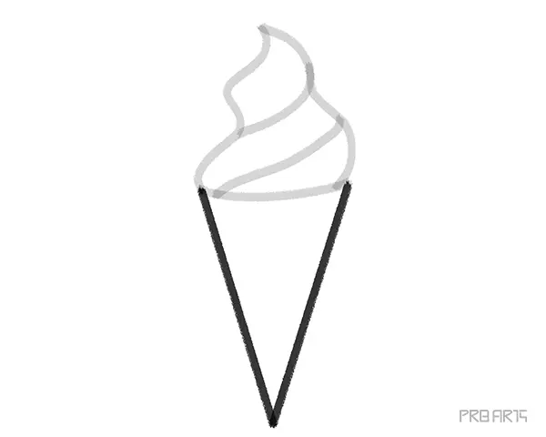 learn how to draw an ice-cream cone outline drawing artwork an easy step-by-step drawing tutorials created for kids and beginners - step 05