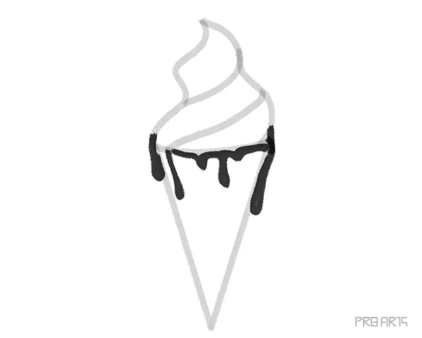 learn how to draw an ice-cream cone outline drawing artwork an easy step-by-step drawing tutorials created for kids and beginners - step 06