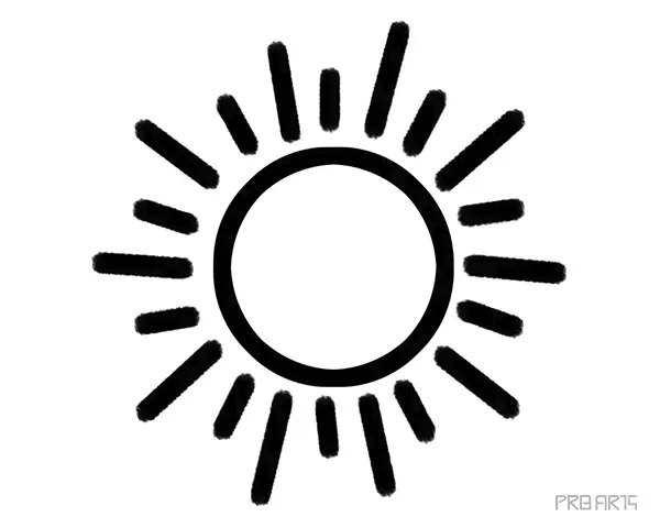 How to Draw The Sun Easy Outline Drawing Tutorial Step-by-Step Guide for Beginners - 13