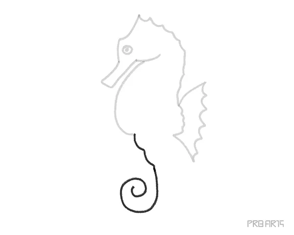 learn how to draw a cartoon-style seahorse with an easy step-by-step guide specially created for kids and beginners - 08