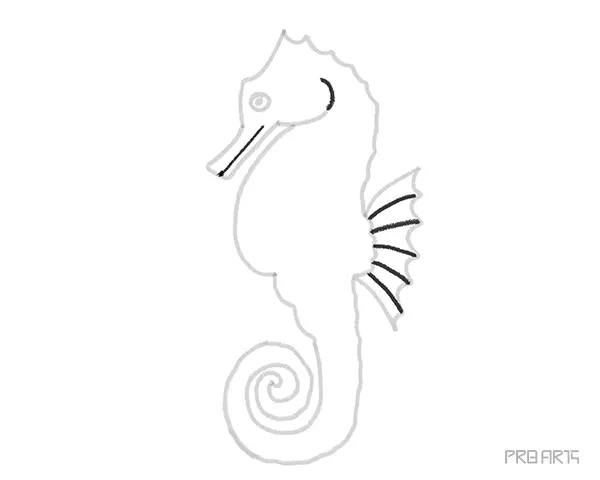 learn how to draw a cartoon-style seahorse with an easy step-by-step guide specially created for kids and beginners - 10