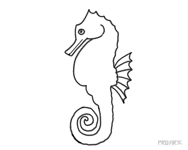 learn how to draw a cartoon-style seahorse with an easy step-by-step guide specially created for kids and beginners - 11
