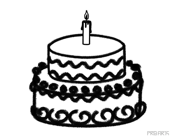 learn how to draw a birthday cake an easy step by step drawing tutorial specially designed for kids and beginners - 15