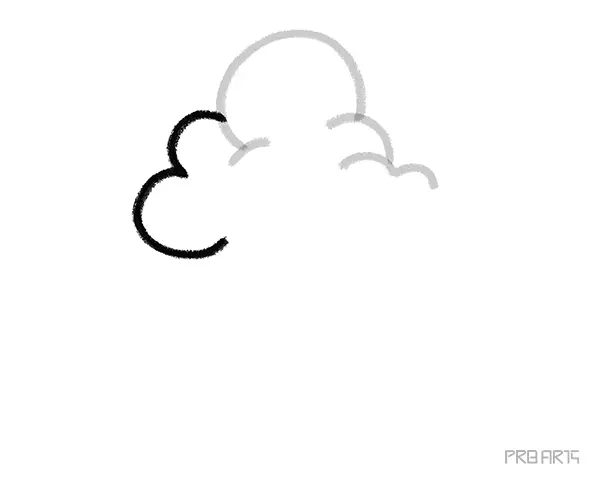 learn how to draw the easy clouds and rain drops falling from the clouds an easy step-by-step drawing tutorial created for kids and beginners - step 05