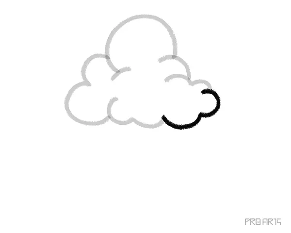 learn how to draw the easy clouds and rain drops falling from the clouds an easy step-by-step drawing tutorial created for kids and beginners - step 07