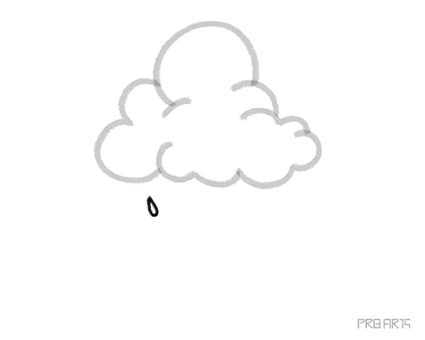 learn how to draw the easy clouds and rain drops falling from the clouds an easy step-by-step drawing tutorial created for kids and beginners - step 08
