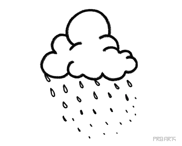 learn how to draw the easy clouds and rain drops falling from the clouds an easy step-by-step drawing tutorial created for kids and beginners - step 11