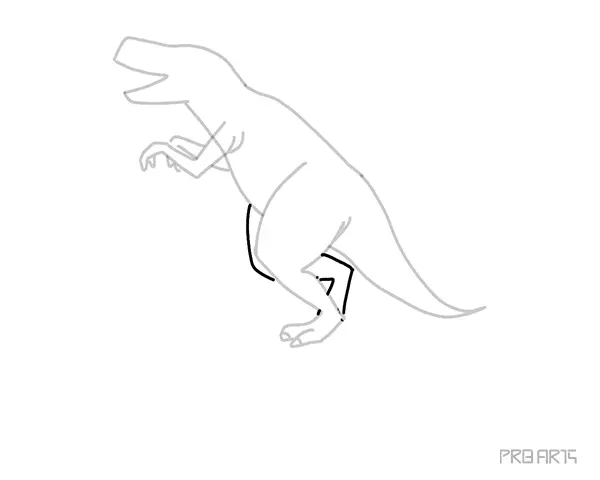 learn how to draw a walking dinosaur in the wild forest landscape scenery easy step-by-step drawing tutorial - step 10