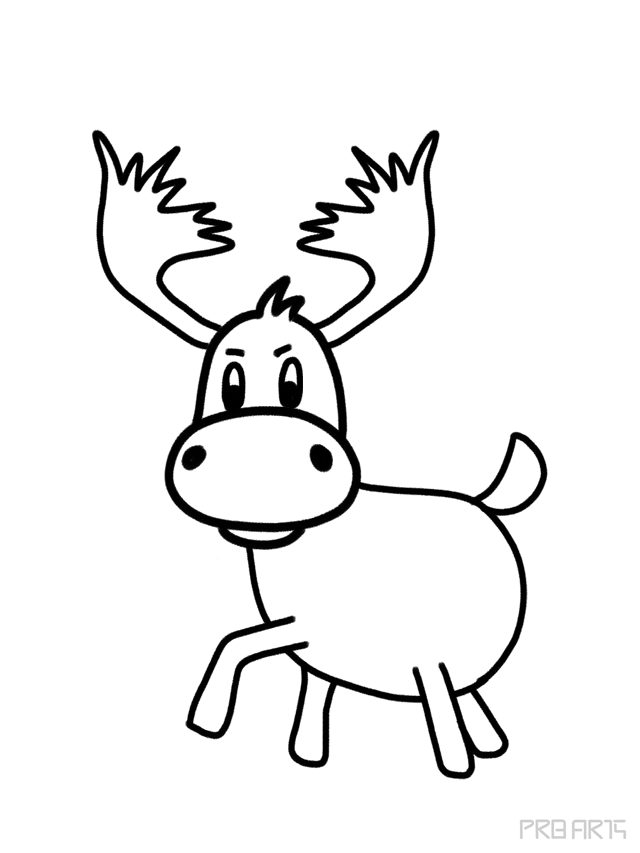 How to Draw a Moose - Cartoon Style - PRB ARTS