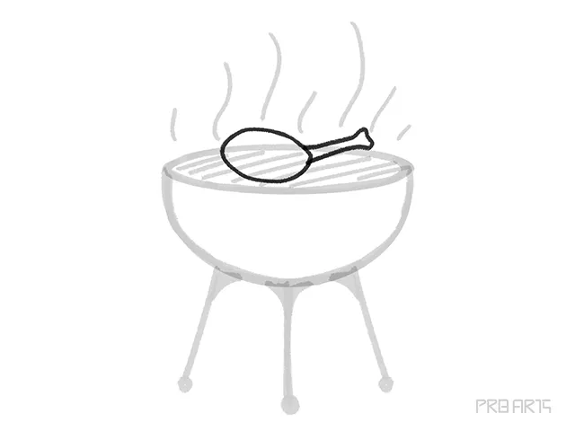grill drawing tutorial for kids - step 08