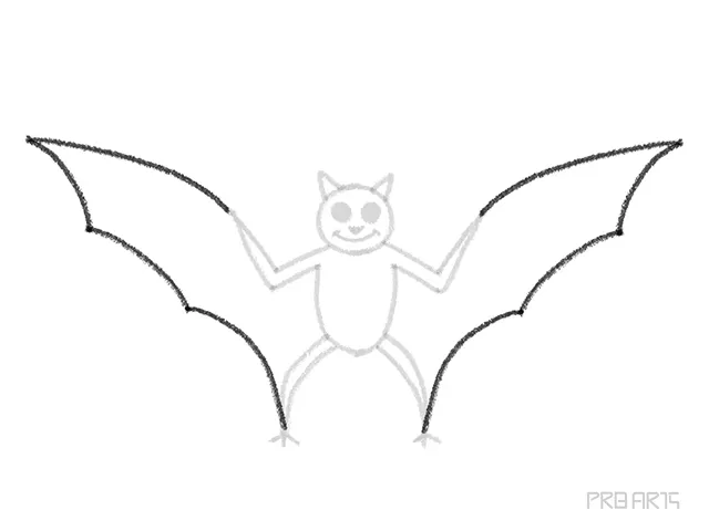 bat cartoon-style drawing for kids an easy step-by-step tutorial for kids - step 10