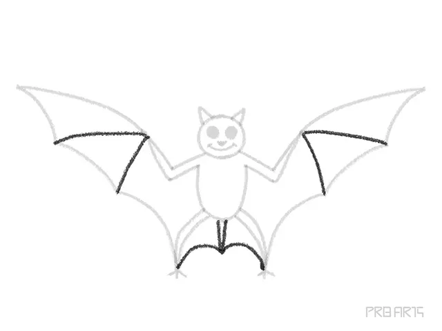 bat cartoon-style drawing for kids an easy step-by-step tutorial for kids - step 11