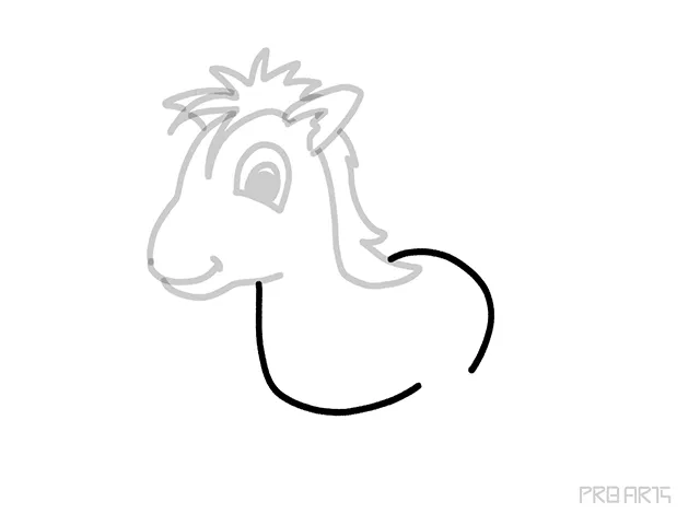 learn how to draw the cartoon-style pony drawing in the standing pose an easy step-by-step drawing tutorial guide for kids and beginners - step 07