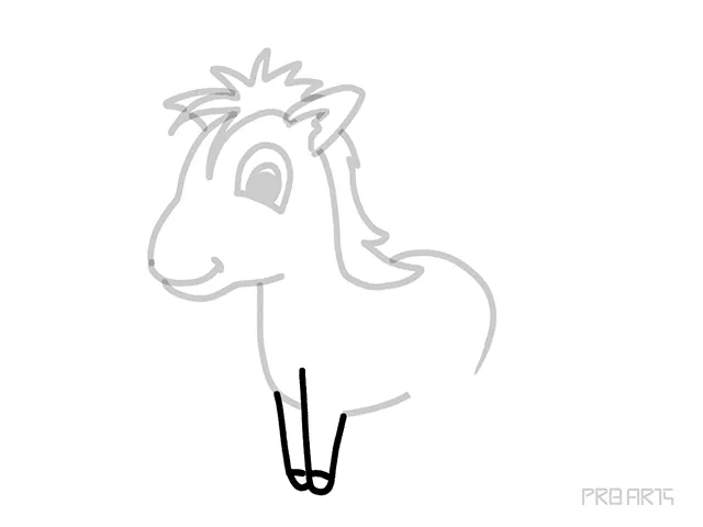 learn how to draw the cartoon-style pony drawing in the standing pose an easy step-by-step drawing tutorial guide for kids and beginners - step 08
