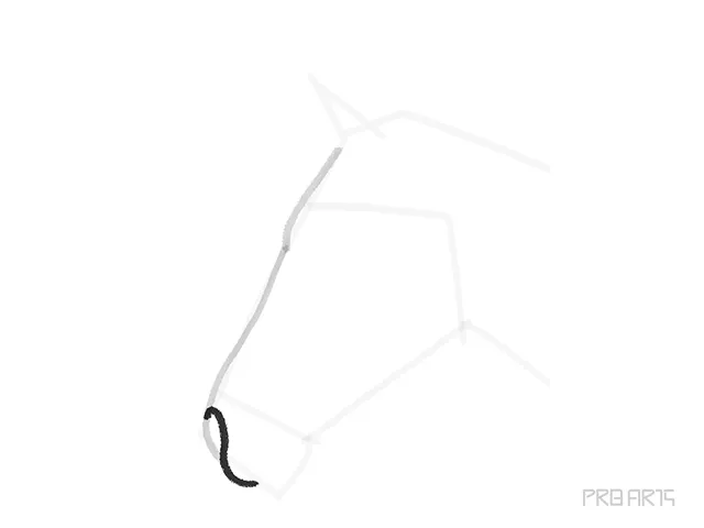 horse head outline sketch - step 5