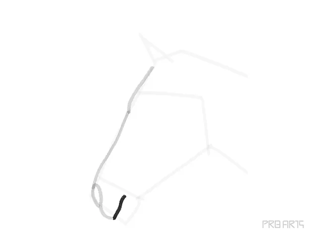 horse head outline sketch - step 6