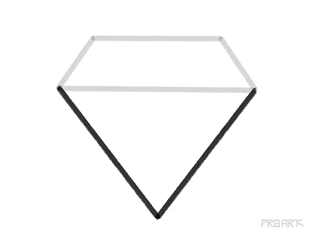 Learn how to draw a diamond outline shape an easy step-by-step drawing tutorial - step 05