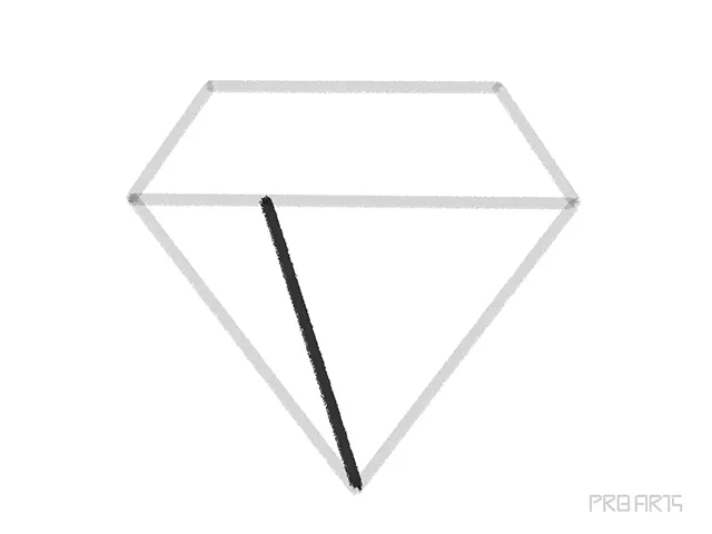 Learn how to draw a diamond outline shape an easy step-by-step drawing tutorial - step 06