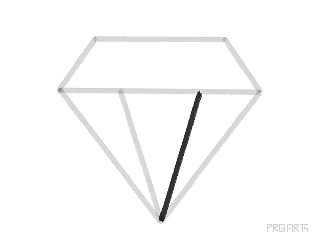 Learn how to draw a diamond outline shape an easy step-by-step drawing tutorial - step 07