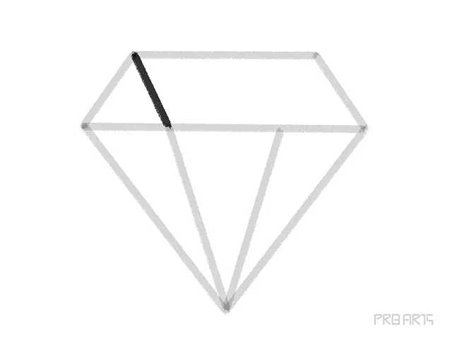Learn how to draw a diamond outline shape an easy step-by-step drawing tutorial - step 08